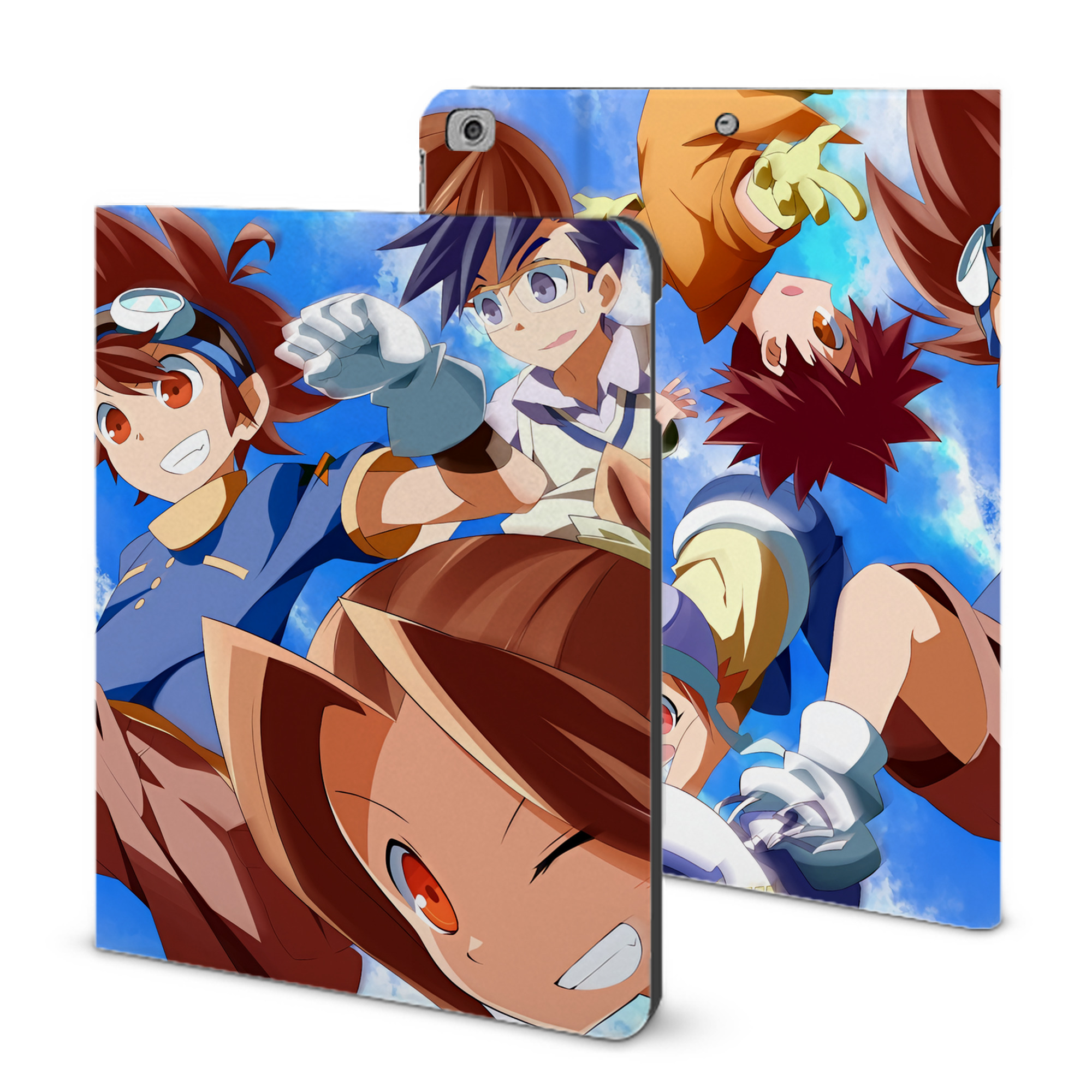 （画像用） Digimon デジタルモンスター/デジモン IPad ケース ブック型 PUレザー TPU 耐衝撃 軽量 薄型 ペン収納なし 全面保護 IPad 各モデル対応